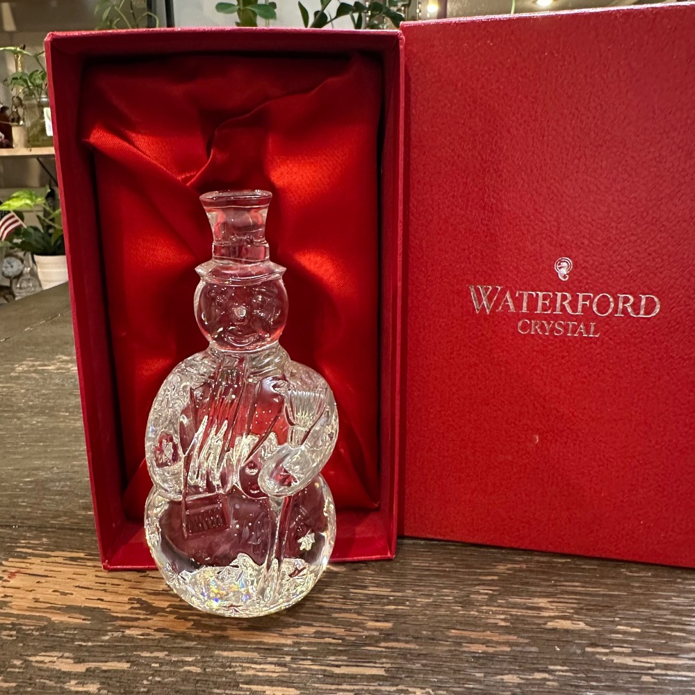 Waterford Crystal Snowman Sculpture Figurine New in Box Vintage Ireland